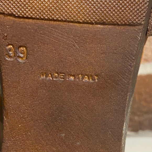 Mila Paoli Italian Distressed Brown Leather Crazy Horse Sandals SZ EU 39 US 8.5 - Picture 8 of 9